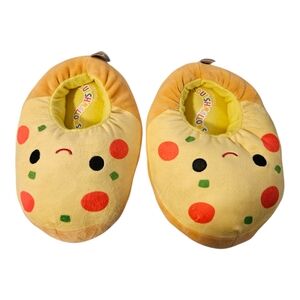 Squishmallows Pizza Face Kids Slippers - Yellow and Red